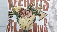 yeehaws and hellnaws boho throw pillows for couch, college dorm decor for girls, southwestern decor for home, floral skull dorm pillows for