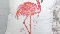 flamingo throw pillow for couch, pink dorm pillows for college girls, coastal decor beach house gifts, flamingo gifts for women, tropical