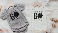 happy go lucky st patricks day outfit for baby, baby boy shamrock outfit for kids st pattys day coming home outfit baby girl, cute baby gift