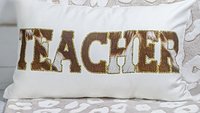 teacher cow print lumbar throw pillow for chair, cowboy classroom decor, western cowhide throw pillow, back to school gifts for teachers