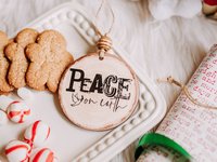 Joy to the world farmhouse Christmas ornament set