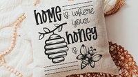 home is where your honey is throw pillows for couch, honey bee pillow, bumble bee gifts for women, summer decorations for home, unique
