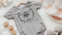 bee happy cute baby clothes, honey bee baby shower gift, gender neutral coming home outfit, unisex baby gift, Christmas gifts for infants
