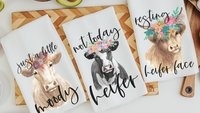 just a little moody farmhouse cow kitchen towels, not today heifer cow gifts for cow lovers, funny best friend gifts for her, farm gifts for