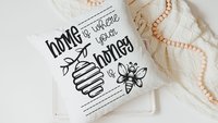 home is where your honey is throw pillows for couch, honey bee pillow, bumble bee gifts for women, summer decorations for home, unique