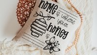 home is where your honey is throw pillows for couch, honey bee pillow, bumble bee gifts for women, summer decorations for home, unique