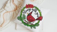 cardinal throw pillow cover 18x18, cardinal memorial gift for loss of mother, bereavement gift loss of father, sympathy gift loss of husband