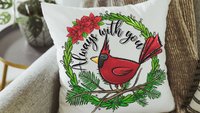 cardinal throw pillow cover 18x18, cardinal memorial gift for loss of mother, bereavement gift loss of father, sympathy gift loss of husband