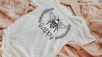 bee happy cute baby clothes, honey bee baby shower gift, gender neutral coming home outfit, unisex baby gift, Christmas gifts for infants