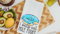 hole food donut kitchen decor, baking gifts for her, eat the cake kitchen towels, baker gifts for women, baking bridal shower kitchen gifts