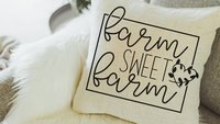 farm sweet farm pillow, rustic farmhouse decor for living room, farm throw pillow for couch, birthday gift from daughter, new home gifts