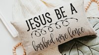 Jesus be a fence religious throw pillow cover 12x20, Christian Christmas gifts for women, faith pillow for bed, Christian decor for home