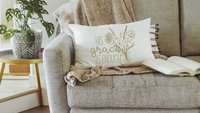 his grace is enough floral lumbar pillow cover 12x20, Christian Christmas gifts for her, 2 Corinthians 12 9 scripture throw pillow for couch