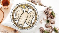 hark the herald angels sing hymn ornament wood, religious Christmas ornaments for grandma, Christian Christmas gift set for Mom, stocking