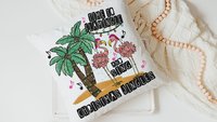 flamingle and jingle flamingo Christmas throw pillows for sofa, white elephant gifts funny Christmas kitchen towels, palm tree Christmas