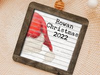 Personalized Santa Hat Christmas Ornament and Stocking Tag