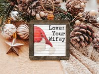 Personalized Santa Hat Christmas Ornament and Stocking Tag