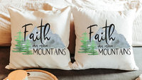 faith can move mountains Matthew 17 20 Bible verse throw pillow for bench, Christian birthday day gifts for sister, scripture pillow covers