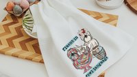 fluent in fowl language chicken kitchen towel, Mothers day gifts for mom, udderly awesome cow kitchen decor, birthday gifts for best friend