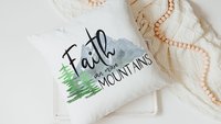 faith can move mountains Matthew 17 20 Bible verse throw pillow for bench, Christian birthday day gifts for sister, scripture pillow covers