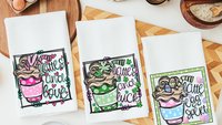 lattes and luck shamrock coffee St Patricks day kitchen towels, St Patricks day coffee bar decor, St Pattys day decor, Irish coffee hand