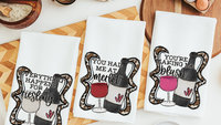 everything happens for a Riesling funny wine kitchen towels for friends, wine bar accessories, wine gifts for women, you had me at merlot