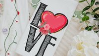 love kitchen towels for couples, Valentines Day kitchen decor, red heart kitchen hand towels, Valentines Day gifts for girlfriend, moving in