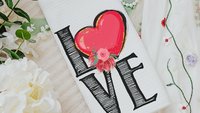 love kitchen towels for couples, Valentines Day kitchen decor, red heart kitchen hand towels, Valentines Day gifts for girlfriend, moving in