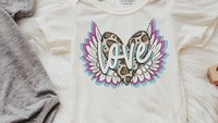 love baby romper girl, leopard print first Valentines day outfit, winged heart baby girl coming home hospital outfit, infant girl Valentine