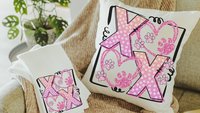 xoxo throw pillow for sofa, pink paw print pillow covers 18 x 18, dog mom gift, dog decor for home, Galentines day gifts for best friend