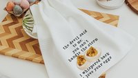 deviled eggs funny kitchen towels, guacamole gift, sassy gifts, safe word kitchen hand towels, smut reader gift, trendy Mothers day gifts