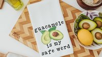 deviled eggs funny kitchen towels, guacamole gift, sassy gifts, safe word kitchen hand towels, smut reader gift, trendy Mothers day gifts