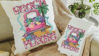 beach please summer truck throw pillows for sofa, sunroom decor, tropical throw pillow cover 18x18, bungalow decor, beach lover gift, funny