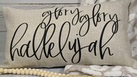 glory glory hallelujah christian throw pillow for couch with insert, Bible study leader gift, religious decor, faith gifts for women, pastor