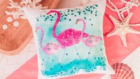 flamingo throw pillow for couch, flamingo kitchen towels, coastal decor beach house gifts, flamingo gifts for women, tropical decor, unique