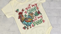 not my coop not my poop funny baby bodysuit, farm baby gifts, chicken baby clothes, newborn girl coming home outfit, cake smash romper, best