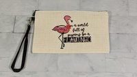 in a world full of pigeons be a flamingo cosmetic bag for purse, cute flamingo makeup bag for women, Easter basket stuffers for teenage girl