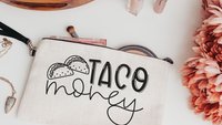 taco money pouch, funny makeup bag for women, taco gifts for teachers, cosmetic bag for purse, taco lover gift, zipper pouch college student