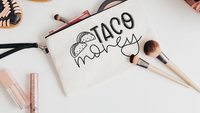 taco money pouch, funny makeup bag for women, taco gifts for teachers, cosmetic bag for purse, taco lover gift, zipper pouch college student
