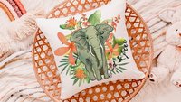 wild and free elephant throw pillow for bed funky decor, tropical decor for home, jungle nursery decor, elephant gifts for women, safari