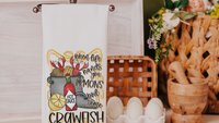 when life gives you lemons boil crawfish kitchen towels, Creole cooking crawfish boil Cajun kitchen decor, pinch the tail Louisiana gifts