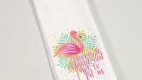 born to stand out flamingo hand towels for bathroom, tropical kitchen towels, flamingo kitchen decor, beach house gifts, flamingo gifts for