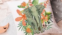 wild and free elephant throw pillow for bed funky decor, tropical decor for home, jungle nursery decor, elephant gifts for women, safari
