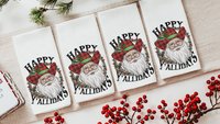 happy yallidays cowboy Santa throw pillows for sofa, rodeo Christmas pillow, western Christmas decor, white elephant gifts funny Christmas