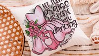 let them praise his name with dancing Christian throw pillow for baby shower, ballerina nursery decor, ballet gifts for girls, reading nook
