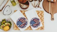 one nation under God American flag kitchen towel, 4th of July kitchen decor, patriotic decor for home, Pledge of Allegiance decor, hostess