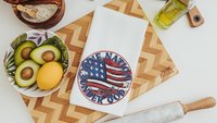one nation under God American flag kitchen towel, 4th of July kitchen decor, patriotic decor for home, Pledge of Allegiance decor, hostess