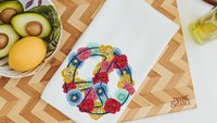 floral peace sign kitchen towels for mom, hippie kitchen decor, cute hand towels for bathroom boho kitchen dish towels, powder room decor