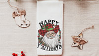 happy yallidays cowboy Santa throw pillows for sofa, rodeo Christmas pillow, western Christmas decor, white elephant gifts funny Christmas