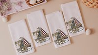 from sea to shining sea 4th of July kitchen towels for summer, sailboat kitchen decor, patriotic gifts for women, beach house gifts, sailing